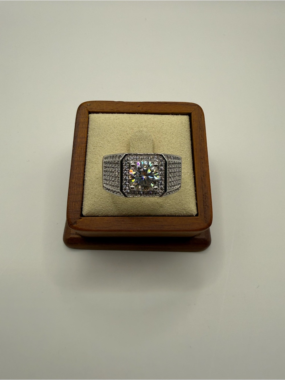 Men’s 2 CTW Moissanite Pavé Ring Size 11